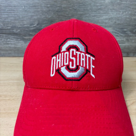 Ohio State Buckeyes Hat Cap Strap Back Red Big Logo Fan Favorite - Picture 2 of 11